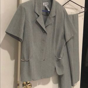 Suit jacket and pants size 16 grey pin stripes